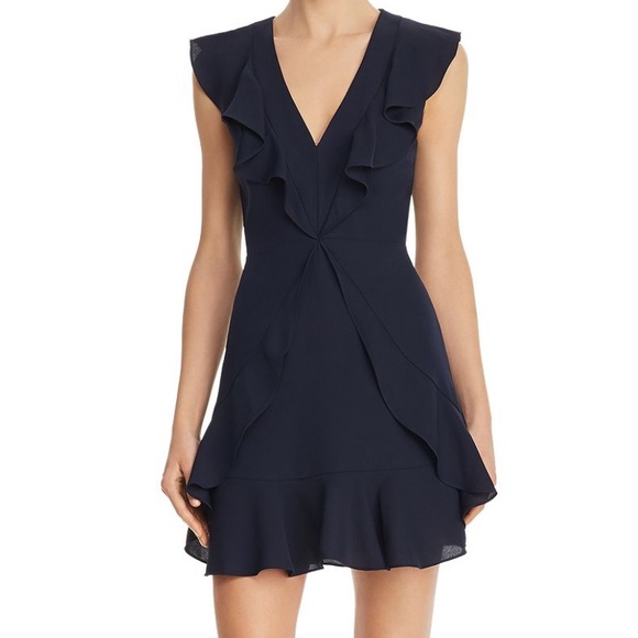 bcbg ruffled mini dress